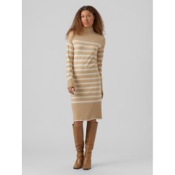 Vero Moda Kötött ruha Happiness 10273237 Bézs Relaxed Fit
