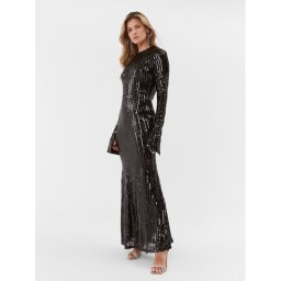 ROTATE Estélyi ruha Sequin 111349100 Fekete Slim Fit