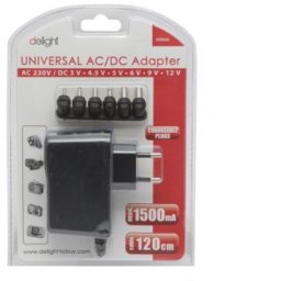 Univerzalis tolto Delight 55056B 3V/4.5V/5V/6V/9V/12V 1.5A 18W Black