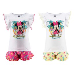 4-részes nyári póló és short szett Minnie egér magenta szín