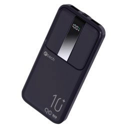 C-TECH Powerbank 10000mAh, Li-Pol, 22.5W, USB-C/USB-A/mikro USB/PD/gyorstöltés/megjelenítés