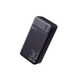 C-TECH Powerbank 30000mAh, Li-Pol, 20W, USB-C/USB-A/mikro USB/PD/gyorstöltés