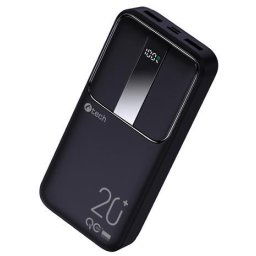 Powerbank C-tech 20000mAh, Li-Pol, 22,5W, USB-C/USB-A/mikro USB