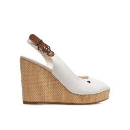Tommy Hilfiger Szandál Iconic Elena Sling Back Wedge FW0FW04789 Ekru