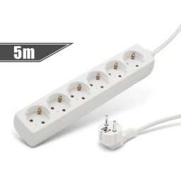 Hálózati Elosztó Kapcsolóval 6DIN 5m White (20232)