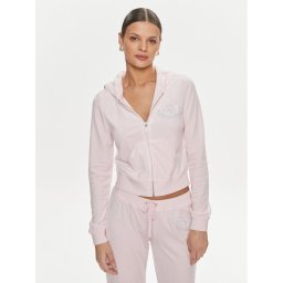 Juicy Couture Pulóver Heritage Dog JCBAS223813 Rózsaszín Slim Fit