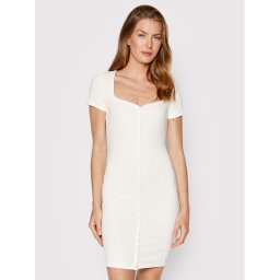 Guess Hétköznapi ruha WBGK01 KB9E2 Fehér Slim Fit