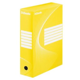ESSELTE Archiválódoboz, A4, 100 mm, karton, ESSELTE "Boxycolor", sárga