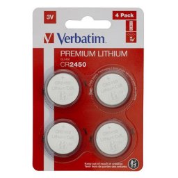 VERBATIM Gombelem, CR2450, 4 db, VERBATIM "Premium"