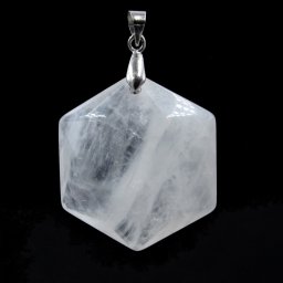 Fazettált hexagon hegyikristály medál