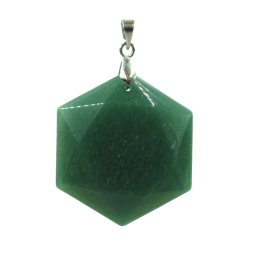 Fazettált hexagon aventurin medál