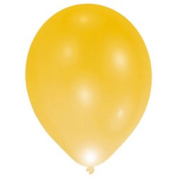 Világító LED Gold léggömb, lufi 5 db-os 11 inch (27,5 cm)