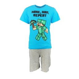 Minecraft Mine Nap Repeat gyerek rövid pizsama 6 év / 116 cm