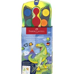 FABER-CASTELL Vízfesték, 12 darabos, összeilleszthető, FABER-CASTELL, dinoszaurusz
