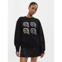 KARL LAGERFELD Pulóver 241W1801 Fekete Regular Fit