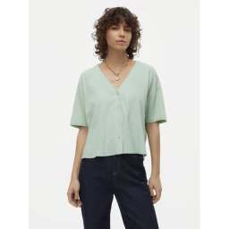Vero Moda Blúz Jesmilo 10279696 Zöld Regular Fit