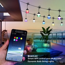 Bluetooth kültéri okos LED égősor színes 9m
