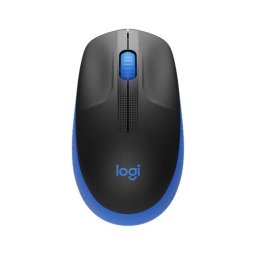 Egér, vezeték nélküli, optikai, USB, LOGITECH, "M190", kék