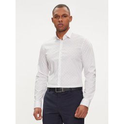 Calvin Klein Ing Leaf Print K10K112593 Fehér Slim Fit