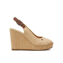 Tommy Hilfiger Szandál Iconic Elena Sling Back Wedge FW0FW04789 Bézs