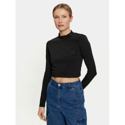 Vans Blúz Mini Mock Neck Ls VN0007EZ Fekete Slim Fit