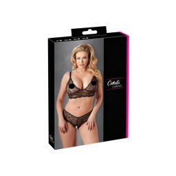 Cottelli Plus Size - csipke melltartó szett (fekete)