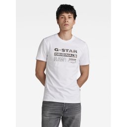 G-Star Raw Póló Distressed D24420-336 Fehér Slim Fit