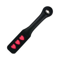 Sportsheets Impression - szíves, bőr paskoló (fekete)