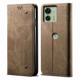 DENIM pénztárcahuzat Motorola Edge 40-hez szürke-barna
