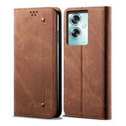 DENIM pénztárca huzat Oppo A79 5G barna színben