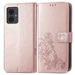 ART FLOWER S Pénztárcahuzat Motorola Moto G14 rose gold-hoz