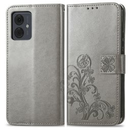 ART FLOWER S Pénztárcahuzat Motorola Moto G14 szürke színű