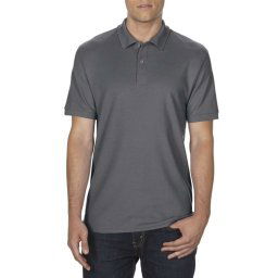 Gildan dryblend GI75800, dupla piké férfi galléros póló, Charcoal-S