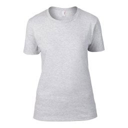 Női póló környakas, rövid ujjú, Anvil AN880, Heather Grey-L