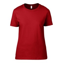Női póló környakas, rövid ujjú, Anvil AN880, Red-L