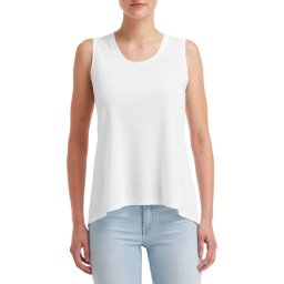 Ujjatlan Női póló, Anvil ANL37PV, ívelt aljjal, White-S
