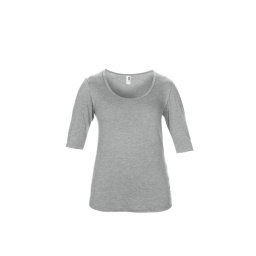 Női póló 1/2 ujjú, Anvil ANL6756, mély nyakkivágással, Heather Grey-S