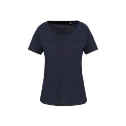 Kariban organokus Női rövid ujjú pamut póló KA399, Navy-XL