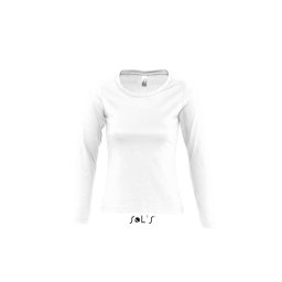 SOL'S MAJESTIC környakas Női hosszú ujjú pamut póló SO11425, White-M