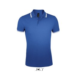 SOL'S PASADENA férfi galléros póló kontrasztos csíkokkal SO00577, Royal Blue/White-M