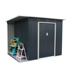 Rojaplast Chester "A" fém kerti ház, tároló szürke - 257 x 142 x 184 cm