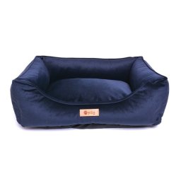 Petsy Royal kutya, macska poliészter fekhely bársony felülettel - kék - 55 cm