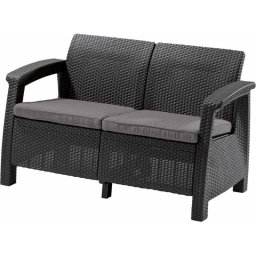 Keter Corfu love seat műrattan kerti kétszemélyes kanapé