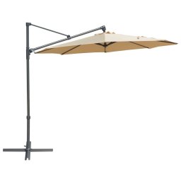 Rojaplast függő, alumínium napernyő, talppal, bézs - ? 300 CM