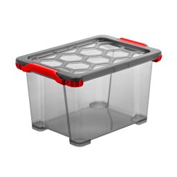 Rotho Evo total műanyag tároló doboz, 15 L - antracit/ piros