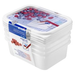 Rotho Domino műanyag tárolódoboz készlet fagyasztóba, 4X0,5 L