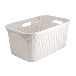 Curver Rattan style szennyeskosár 45L - krém