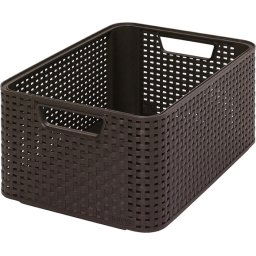 Curver Style "M" műanyag tároló kosár 18 L - 38,5 x 17 x 28,5 cm - sötétbarna