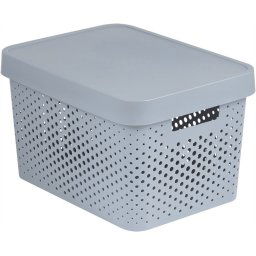 Curver Infinity dots grey 17 L műanyag tároló doboz tetővel - szürke