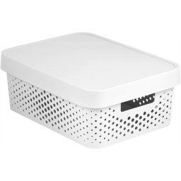 Curver Infinity dots white 11 L műanyag tároló doboz tetővel - fehér